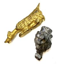 Coppia polena testa di leone in peltro anatra in ottone Amati 5600 modellismo