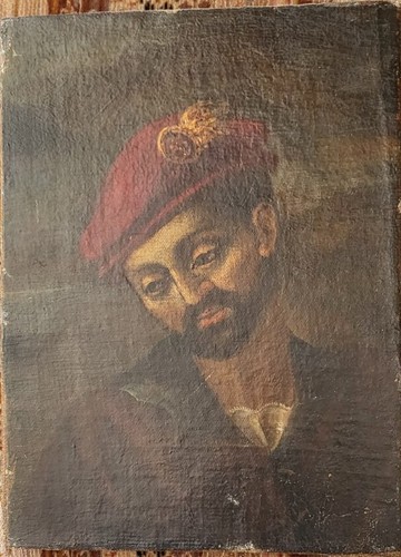 Antico dipinto olio tela - olio, su
