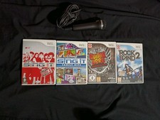Lotto 4 giochi musica Nintendo Wii + microfono: Rock Band 2, Guitar Hero, Disney