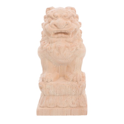 Statua leone legno non - leone,