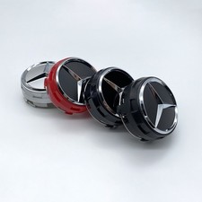 Set 4 coprimozzo Mercedes AMG 75 mm alluminio nero copricerchi copricerchi