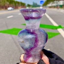 Vaso da intaglio in cristallo fluorite 235G naturali bellissimi colori guarigione