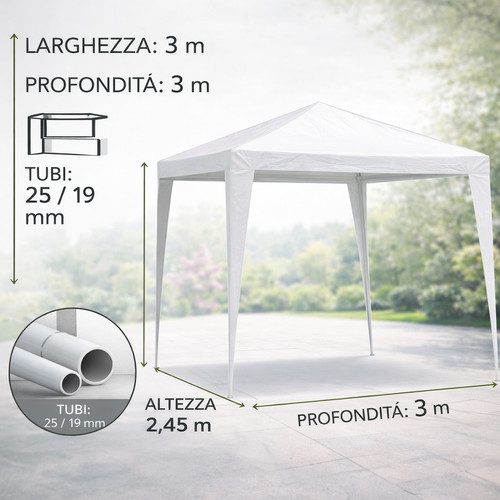 Gazebo 3x3 esterno - gazebo,