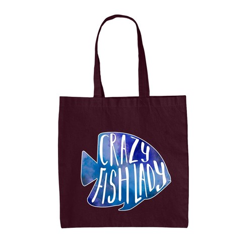 Crazy fish lady - crazy, tote