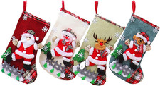 Calze Natalizie Da Appendere Set Di 4, Babbo Camino Calza Natalizia Calza Befana
