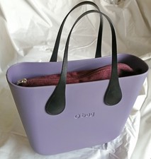 O bag MINI - Borsa Nuova Originale O bag col. VIOLA Int. BORDEAUX Manici NERO