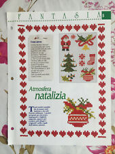 Schema punto croce Ricamo Atmosfera natalizia babbo Natale segnaposti biglietto