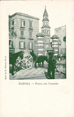 Ee185 cartolina napoli piazza - , napoli,piazza