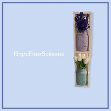 2 Vasi shabby chic+mensola+fiori