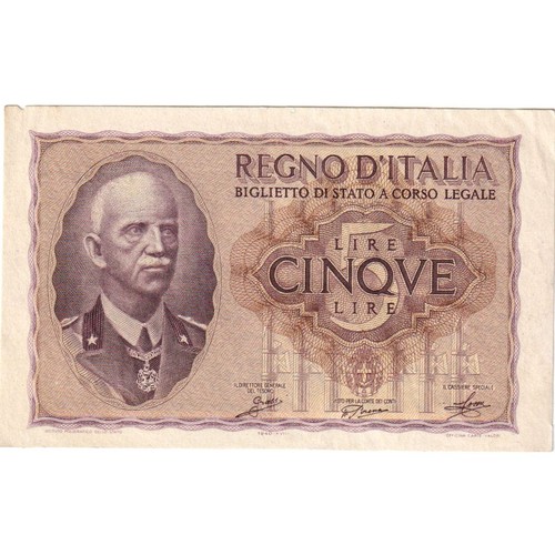 1234087 italy 5 lire - italy,, au