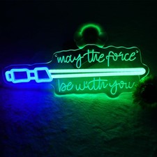 Lightsaber Neon Sign Star May