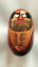 Daruma Bambola Kokeshi Giapponese Legno Zelkova Porta Fortuna Arte Zen 