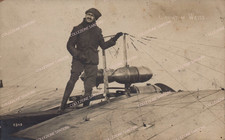 1913 CARTOLINA FOTOGRAFICA " L'AVIATORE WEISS " AEROPLANO FRANCESE ? ITALIANO ?