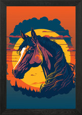 Poster retrò tramonto e