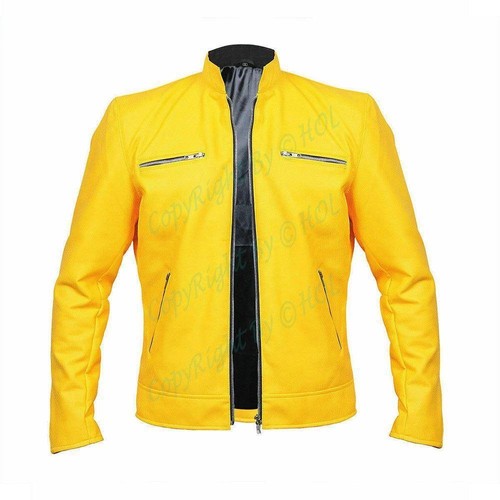 Giacca pelle gialla uomo - da,
