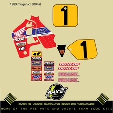 Kit Grafica Adesivi Honda Cr500 Mugen HRC 1989 VMX Evo Mx Motocross Decalcomanie