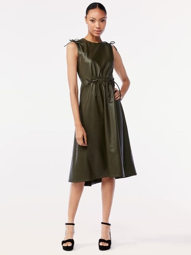 Abito midi scoop - , ecopelle