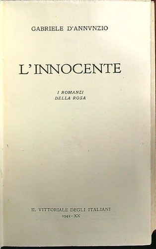 Innocente annunzio - l'innocente, d'annunzio