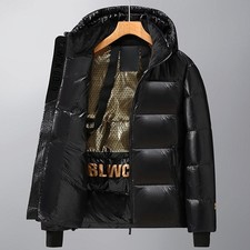 Cappotto Termico con Cappuccio Uomo Casual Cappotto Tessuto Poliestere Lunghezza Regolare Giacca