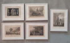 5 Stampe Cornice Alluminio Antiche 