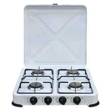 Fornello A Gas 4 Fuochi Da Campeggio Portatile Gas Gpl Fornellino Con Coperchio