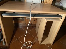 Scrivania Porta PC con Ripiano Estraibile 90x 60 Cm - Colore Rovere Chiaro H 70