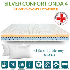 MATERASSO MEMORY DISPOSITIVO MEDICO H25 ORTOPEDICO LAVABILE + CUSCINI OMAGGIO