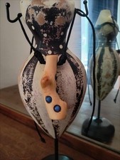 Ciondolo Artigianale In Legno Di Ginepro E Oceanite ( Onice Blu )