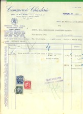 1940 MILANO S. A. COMMERCIO CHIODERIE *Fattura intestata per fune acciaio