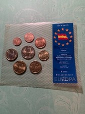 SPAGNA 1999 in blister serie di 8 valori 1 2 5 10 20 50 cent 1 2 euro FDC