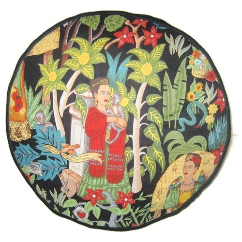 Frida kahlo garden pouf - kahlo, nero