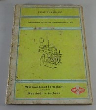 Catalogo Parti Motore Diesel D 50 Per Falciatrice E 301 Stato 03/1975