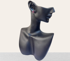 orecchini coccinella donna argento 925 rodiato anallergico zircone viola e nero