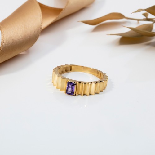 Anello ametista oro 14 - anello,