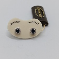 ARMONIE GIOIELLI ORECCHINI IN ORO BIANCO 18KT CON ZAFFIRO E DIAMANTI (0545)