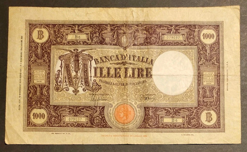 1000 lire grande - "m", (fascio)