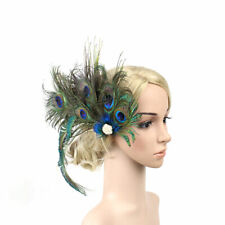 Cappello donna fatto a mano piuma di pavone fascinator clip copricapo sposa matrimonio