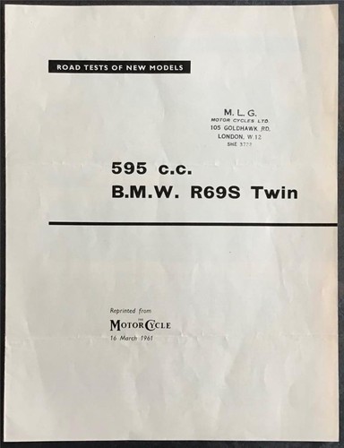 Bmw r69s twin 595cc - 595cc, ristampa