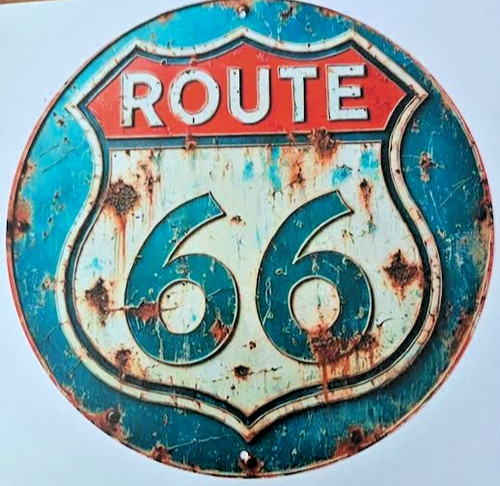 Insegna metallo route - metallo, 66