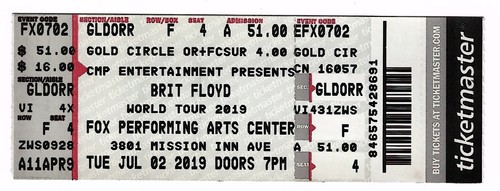 Biglietto brit floyd 19 - biglietto, 7/2/19
