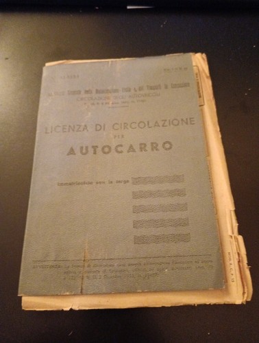 Libretto licenza circolazione - licenza,
