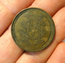 ANTICO GETTONE TOKEN CON INIZIALI " M S " 