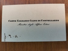 Biglietto da visita Conte Galeazzo Ciano di Cortellazzo