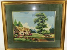 vecchio quadro ricamo a mano