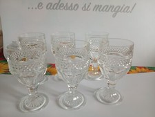6 Bicchieri da liquore in cristallo vintage. Anni 60. H cm 10. Diametro cm 5.