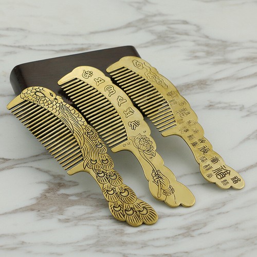 Statuina pettine pavone - , ottone