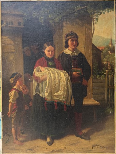Antico dipinto olio firmato - dipinto,