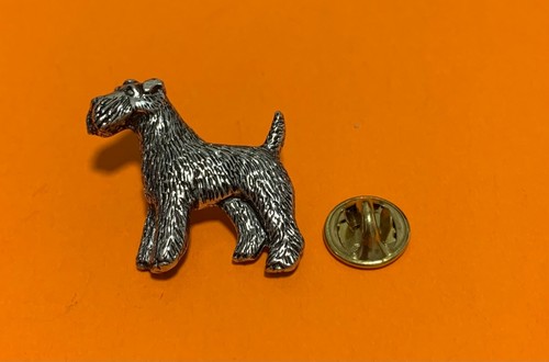Fox terrier pewter pin badge - terrier,