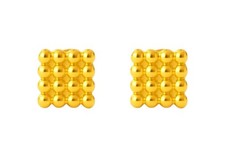 18K Real Yellow Gold Square