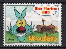 SAN MARINO FRANCOBOLLO COMICS FUMETTI ITALIANI LUPO ALBERTO MNH** G. SILVESTRI